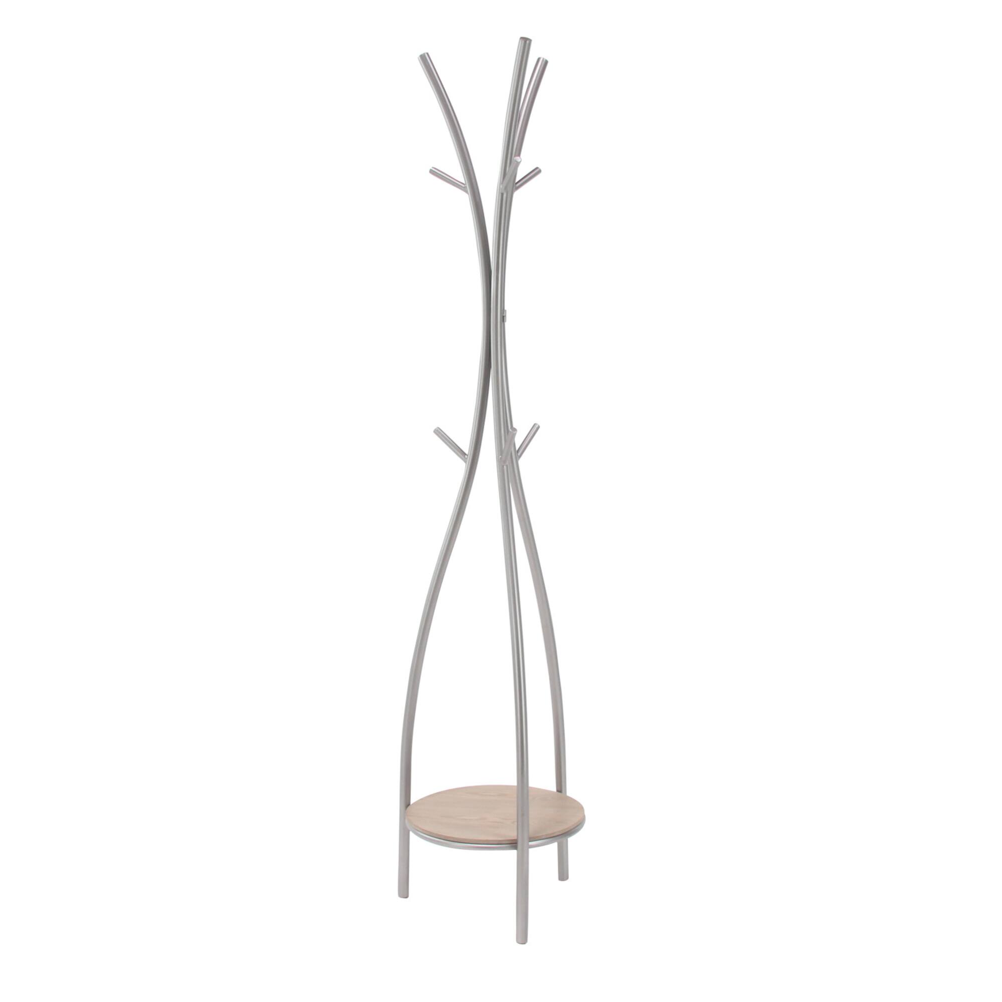 Silver Metal Modern Coat Rack, 73" x 17" x 17"